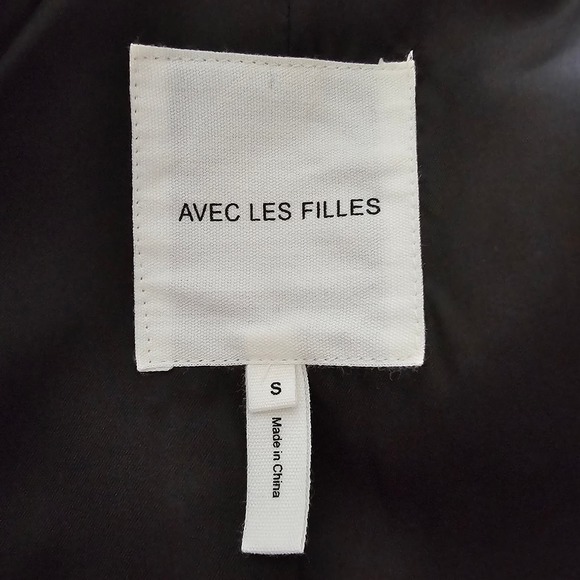 AVEC LES FILLES Wool Blend Double Breasted Mixed Plaid Blazer Jacket Sz S - Picture 11 of 15